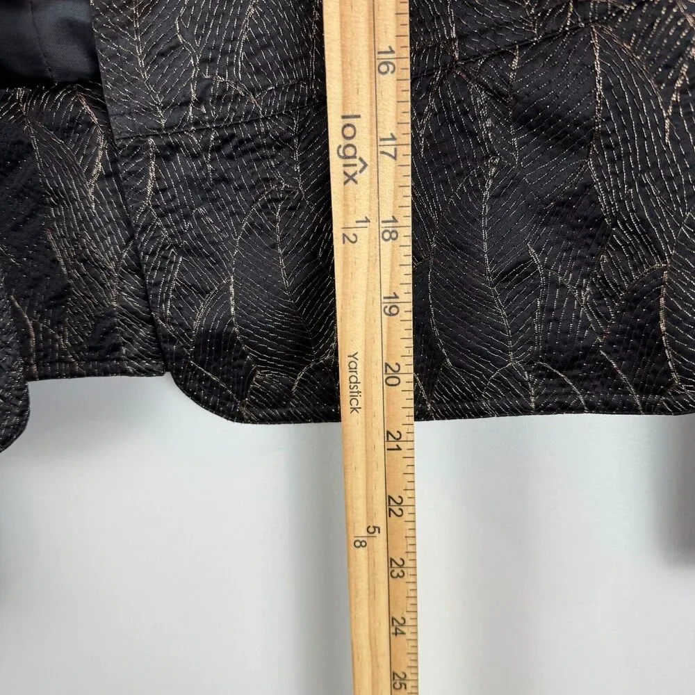 Chico's Blazer Jacket Womens 0 S Black Open Front Long Sleeve Mature Career Work